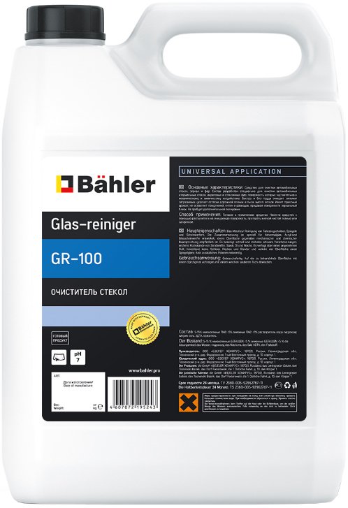 

Bahler Очиститель стекол Glas-reiniger GR-100 5л