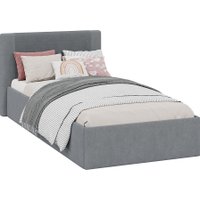 Кровать Трия Тейлор 90x190 (микровелюр Linea Grande 83/Connect 83 серый)