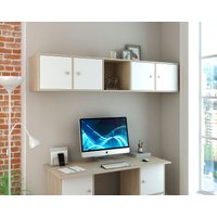 Шкаф распашной MFMaster Прайм-51-2 навесной (дуб сонома/белый)