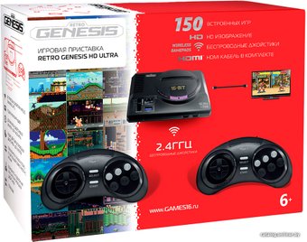 Retro Genesis HD Ultra (2 геймпада, 150 игр)