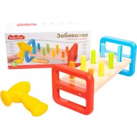 Развивающая игра Baby Toys Забивалка. Радужные столбики 70004
