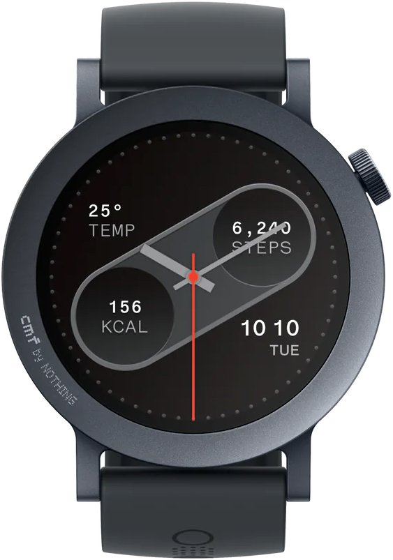

Умные часы CMF Watch Pro 2 (темно-серый, черный силиконовый ремешок)