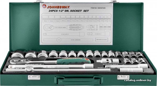 Набор трещотка с головками Jonnesway S04H4724S 24 предмета