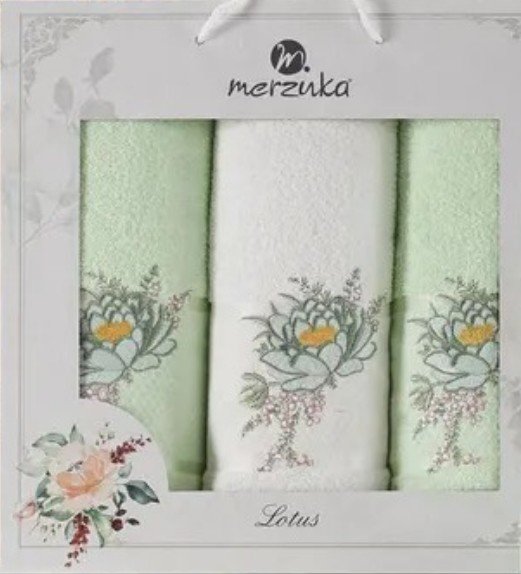

Набор полотенец Merzuka Lotus 11297 (3 шт, в коробке, фисташковый)