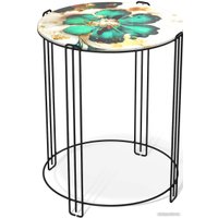 Журнальный столик Sheffilton SHT-CT53 (малахитово зеленый/черный муар)