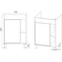  Viant Тумба под умывальник Бостон Como 60 VBOS60COG-T1ST