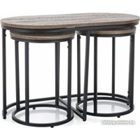 Журнальный столик Signal Twix (3 шт, орех винтажный/черный)