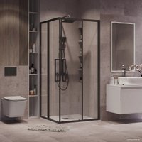 Душевой уголок Grossman Cosmo 80x80x195 300.K33.02.8080.21.00 (черный матовый/прозрачное стекло)