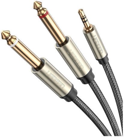 Кабель Ugreen AV126 10615 3.5 мм - 2x6.3 мм (2 м, черный)
