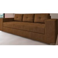 Диван Настоящая мебель Константин (прямой, незав. пружинный блок, коричневый, вельвет)