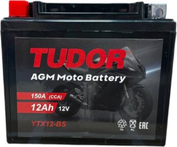 Мотоциклетный аккумулятор Tudor YTX12-BS L+ (12 А·ч)