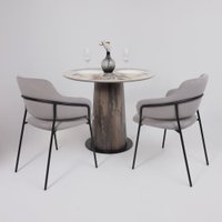 Кухонный стол Lepremo AV 2317 МДФ+керамика 900 (белый глянцевый Pandora/черный+HPL ипанема)