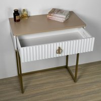 Туалетный столик без зеркала Shtabe Royal 5115 эко (макиато/золото/р.золото)