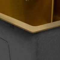 Кухонная мойка Basic CL DS Decor 45x50 (золото, коландер, дозатор)