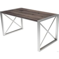 Кухонный стол Buro7 Лофт 150 (классика, дуб мореный/серебро)
