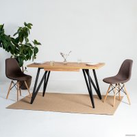 Кухонный стол Millwood Женева 3 Л раздвижной 110-150x70x76 (дуб зол. Craft-мет. черн.)