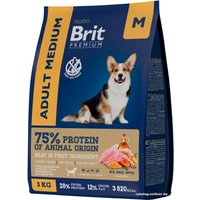 Сухой корм для собак Brit Premium Dog Adult Medium курица 3 кг