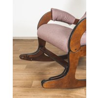 Кресло-качалка Glider Аоста (темно-розовый/орех антик)