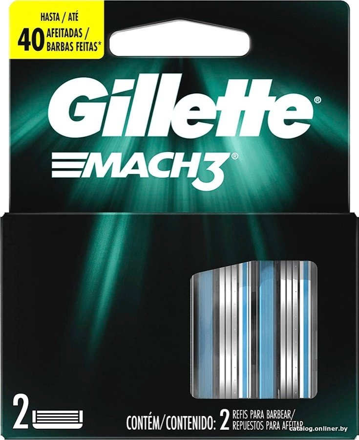 Сменные кассеты для бритья Gillette Mach3 (2 шт) 047400179240