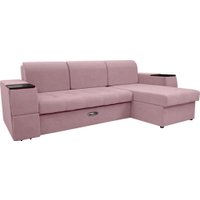 Диван Сириус Лидер-13 с оттоманкой НПБ 285x165 (Eva 14 велюр темно-розовый)