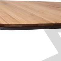 Кухонный стол ОКА Вейв 120-160x80x75 (дуб натуральный/белый)