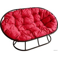 Садовый диван M-Group Мамасан 12100406 (черный/красная подушка)