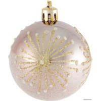 Елочная игрушка Волшебная страна Узоры 007486 (6 шт, розовый)