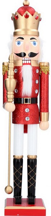 

Статуэтка Gisela Graham Nutcrackers. Щелкунчик с посохом 31139 (красный/белый/золото)