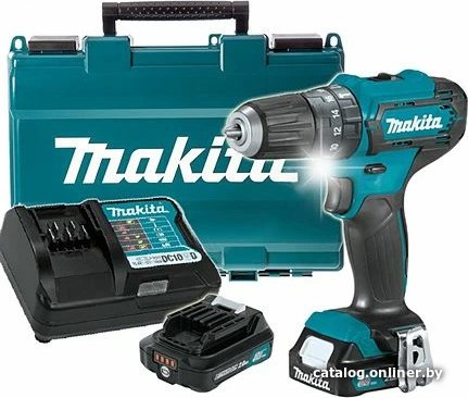 Ударная дрель-шуруповерт Makita HP333DWAE (с 2-мя АКБ, кейс)