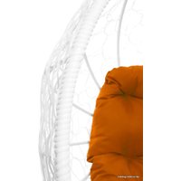 Кресло M-Group Кокос на подставке 11590107 (белый ротанг/оранжевая подушка)