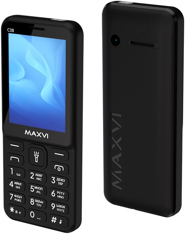Кнопочный телефон Maxvi C38 (черный)