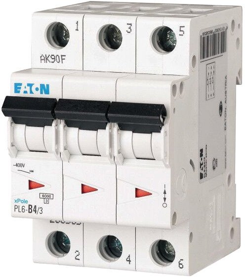 

Выключатель автоматический Eaton PL6 3P 4А C 6кА 3M 286597