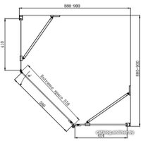 Душевой уголок Ambassador Diamond 12011111R 90х90