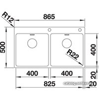 Кухонная мойка Blanco Andano 400/400-IF/A (с клапаном-автоматом)