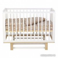 Классическая детская кроватка Polini Kids Simple 340 маятник (белый/натуральный)