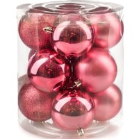 Елочная игрушка Ausini VT25-04005-8 (темная роза, 12 шт)