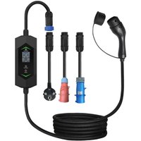 Зарядная станция Auxus Type 2 6-32A, Wi-Fi (7 кВт, 1 фаза), сменные вилки