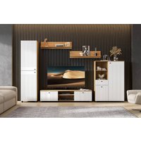 Шкаф-пенал SV-Мебель Милан 00-00107342 (дуб золотой/белый матовый)