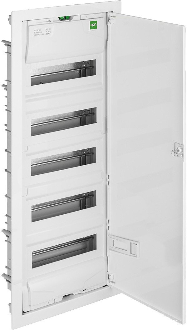 

Бокс пластиковый Elektro-Plast MSF 5x12M (60M), N/PE 2x(2x25+20x16mm2+19x10mm2), мет. дверь, белый RAL9016, 853x358x97mm, IP30