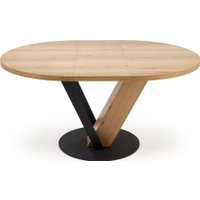 Кухонный стол Halmar Fanis okragly 120-160/120/78 (натуральный/черный)