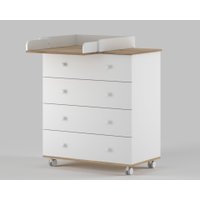 Детский комод Incanto Nova 800/4 с органайзером (белый/дуб)