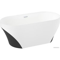 Ванна Wellsee Croquis 166x77 230302001 (отдельностоящая ванна матовый белый/матовый черный, экран, ножки, сифон-автомат хром)
