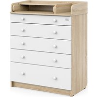Детский комод Атон Мебель Maks ЛДСП 800/5 с органайзером (дуб сонома/белый)