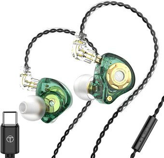 Наушники TRN MT1 Pro USB Type-C (зеленый, с микрофоном)
