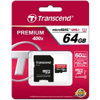 Карта памяти Transcend microSDXC UHS-I 400x Premium (Class 10) 64GB (TS64GUSDU1)