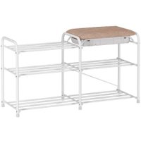 Полка для обуви ЗМИ Альфа 33 с сиденьем и ящиком ПДО А33СЯ (белый) в Бобруйске