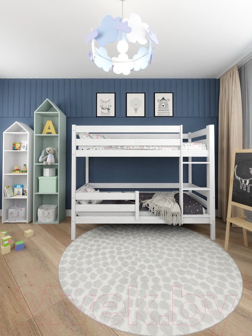 

Двухъярусная кровать EcoWood Моритц 2 80х200 с бортиком ECO.001.00042.80-200.W
