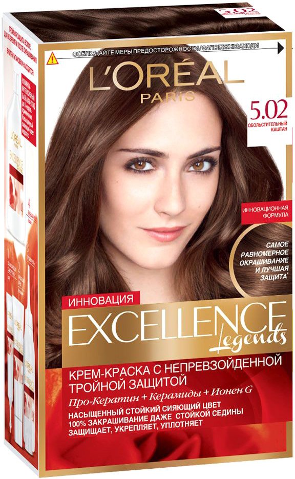 

Крем-краска для волос L'Oreal Excellence 5.02 Обольстительный каштан