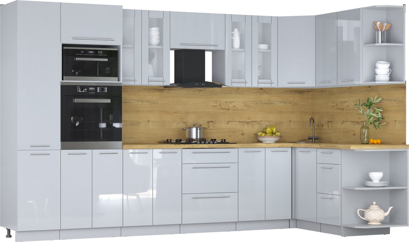 

Готовая кухня Интерлиния Мила Пластик 1.68x3.4 PR (туманный глянец/туманный глянец/дуб бунратти)