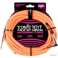 Гитарный кабель Ernie Ball P06067 6.3 мм - 6.3 мм (7.62 м, neon orange)